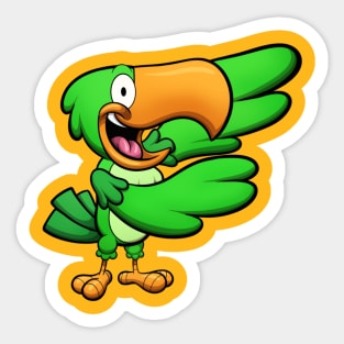 Presenting Green Parrot Sticker